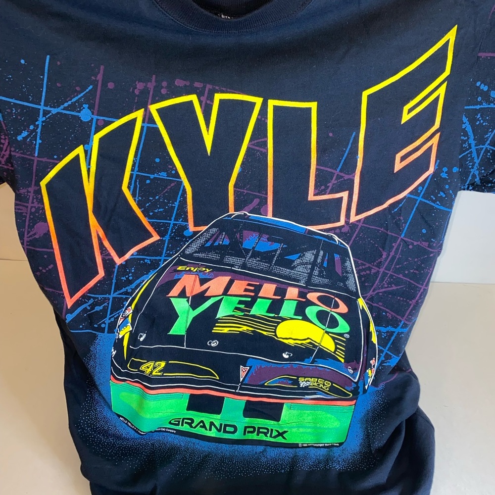 Vintage NASCAR Kyle Petty AOP Mellow Yellow Single Stitch *Like New* T-shirt